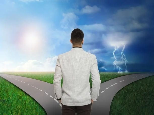 Two diverging paths / crossroads